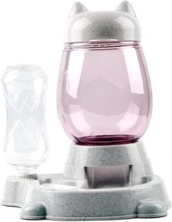 Automatische Voerbak – Voerbak – Hond En Kat – Waterbak – Voerautomaat Voor Hond En Kat – Voer En Drinkbak Combinatie – Water Dispenser – Drinkbak – Grijs