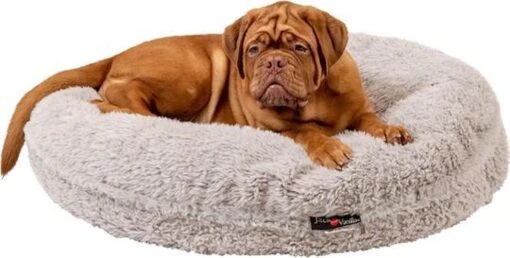 Jack And Vanilla SHELL Puff Hondenkussen Donut Grijs – Ø105cm